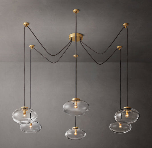 Floating Clear Globe Linear Chandelier