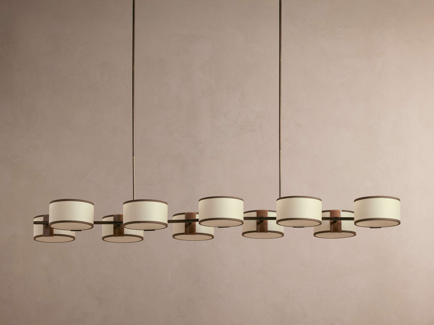 French Linen Shade Island Chandelier