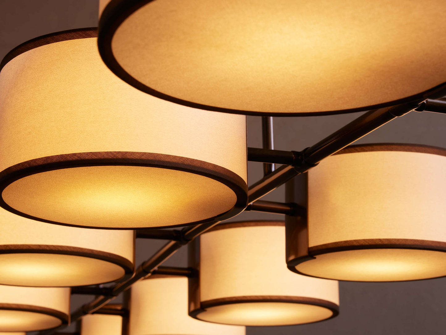 French Linen Shade Island Chandelier
