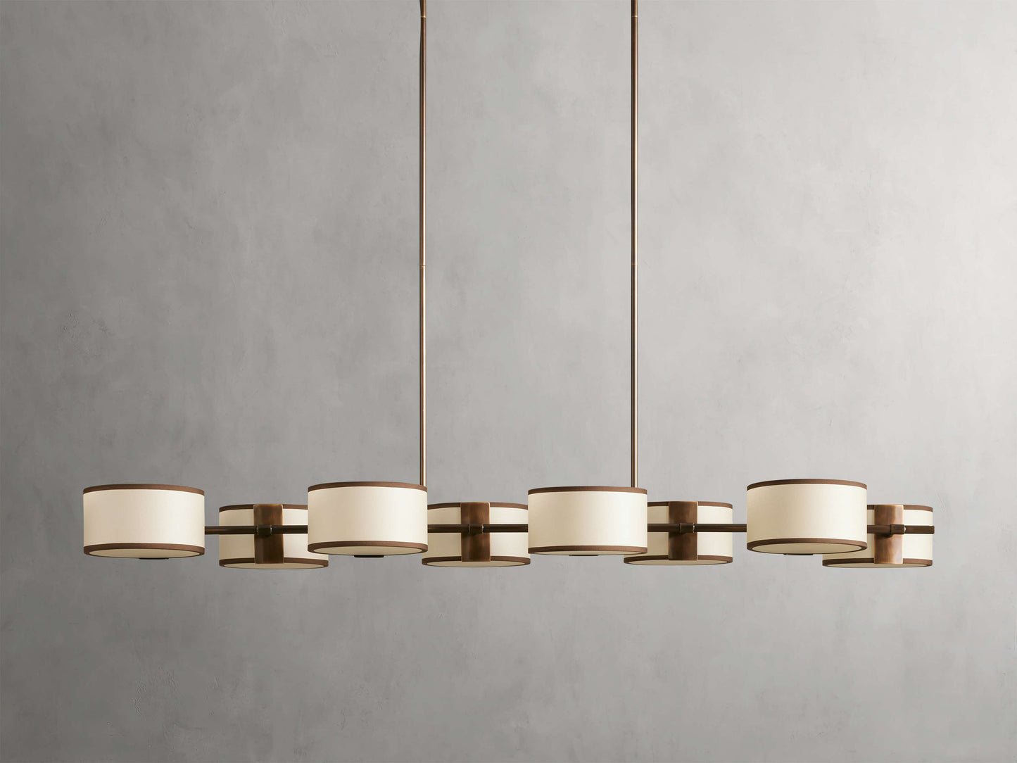 French Linen Shade Island Chandelier