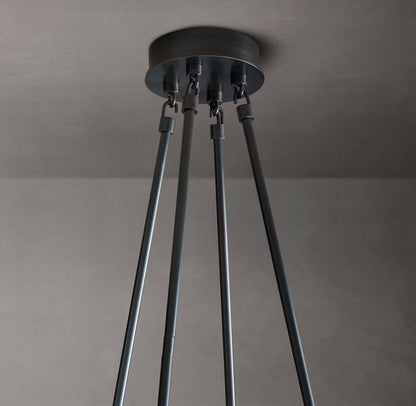 Frosted Torch Brass Ring Chandelier