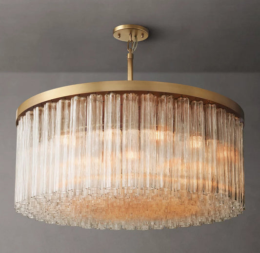 Grand Blown Glass Petal Chandelier