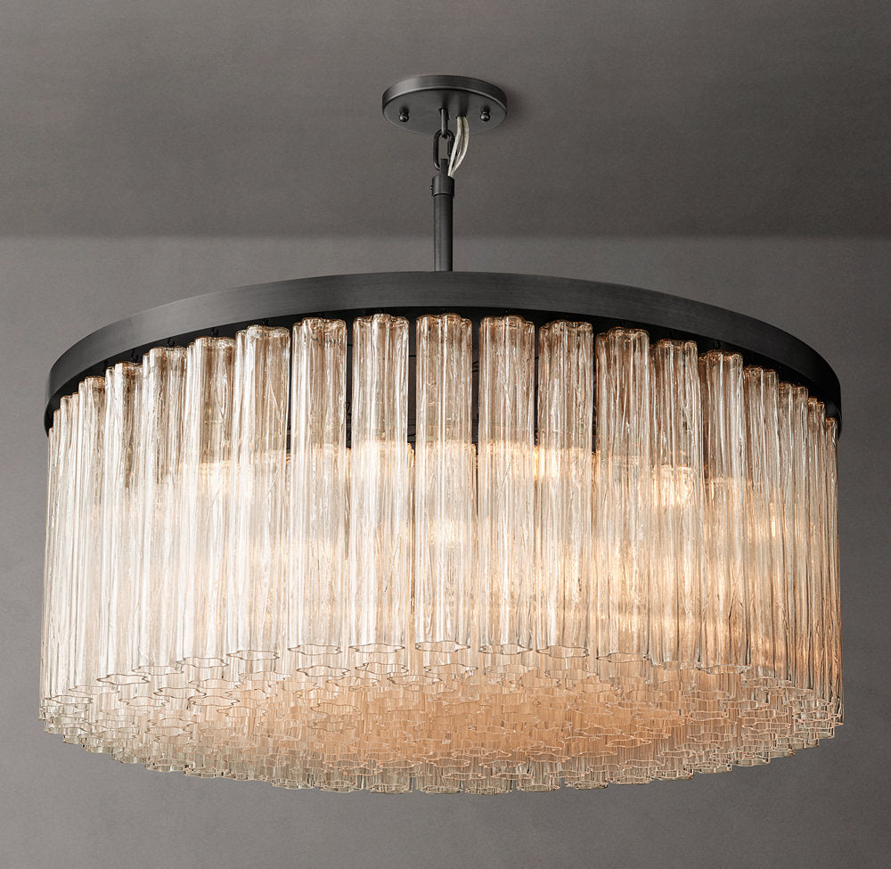 Grand Blown Glass Petal Chandelier