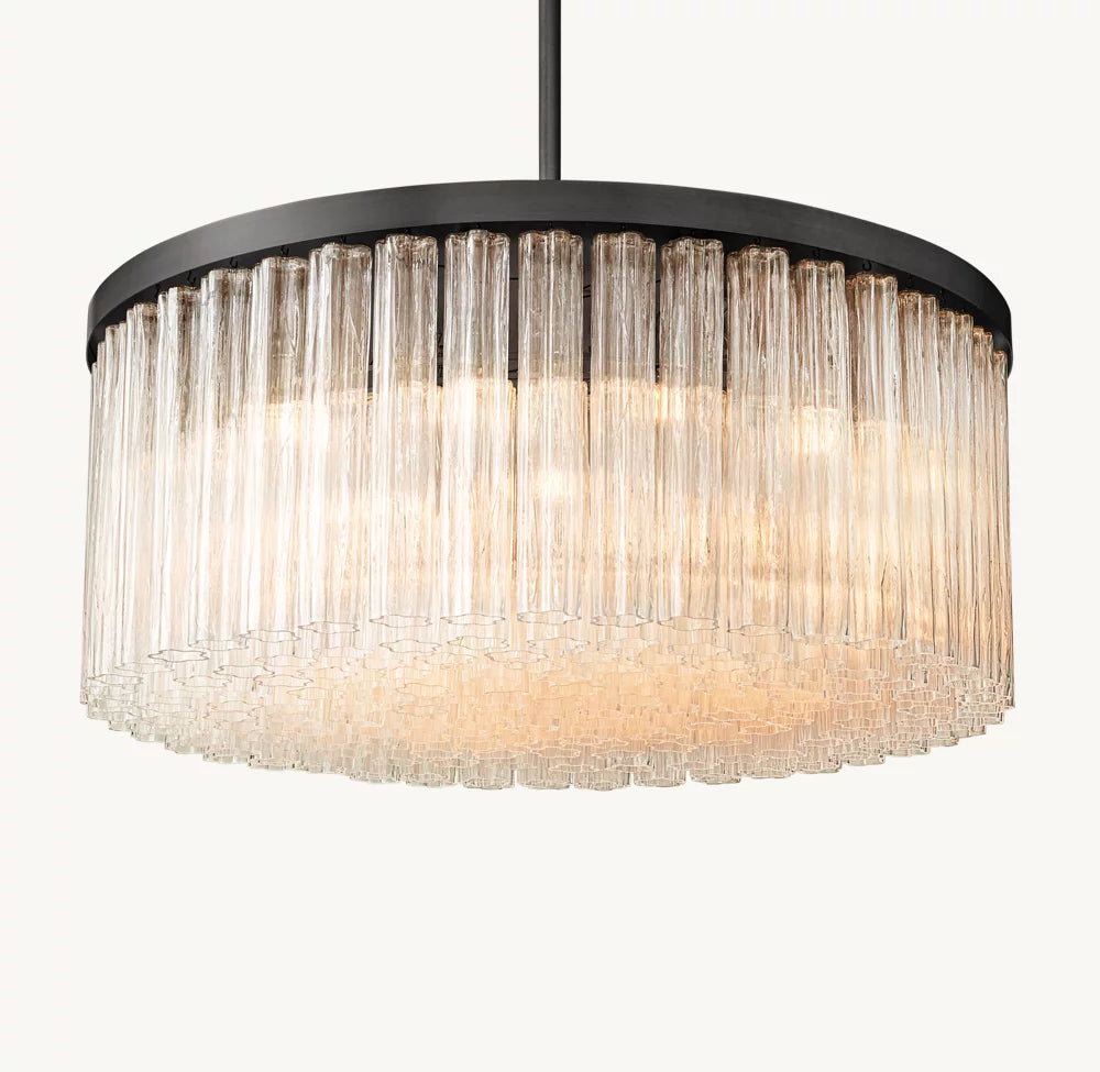 Grand Blown Glass Petal Chandelier