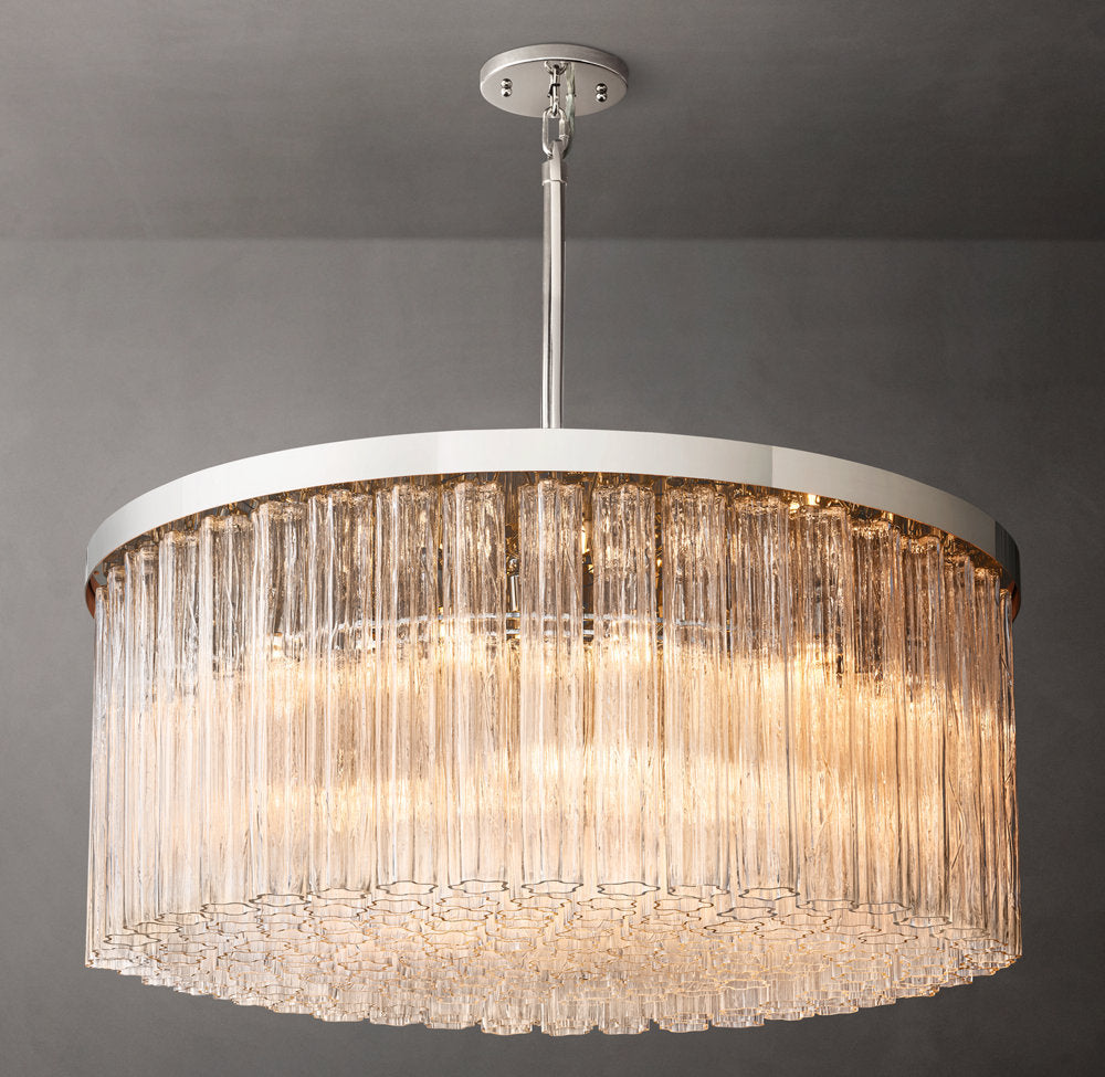 Grand Blown Glass Petal Chandelier