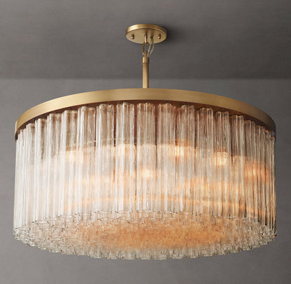 Grand Blown Glass Petal Chandelier