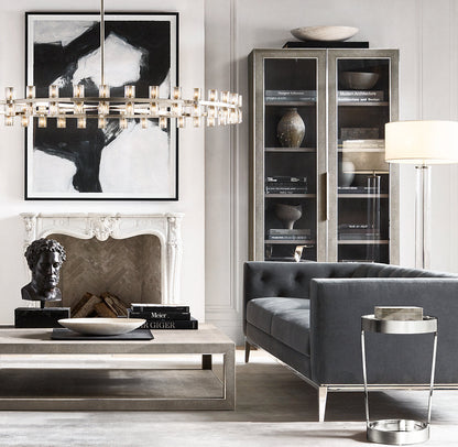 Grand Crystal Halo Chandelier