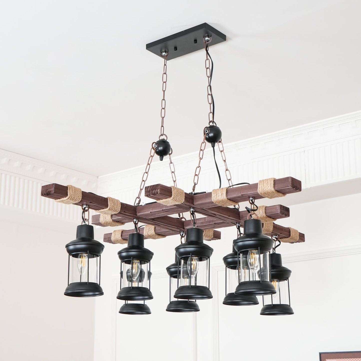 Heritage Wood Beam Chandelier