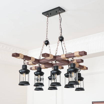 Heritage Wood Beam Chandelier