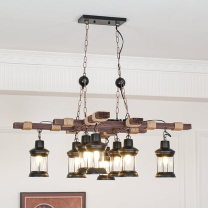Heritage Wood Beam Chandelier