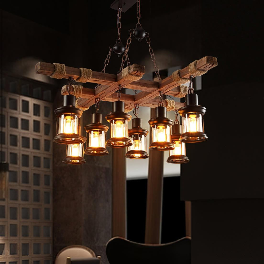 Heritage Wood Beam Chandelier
