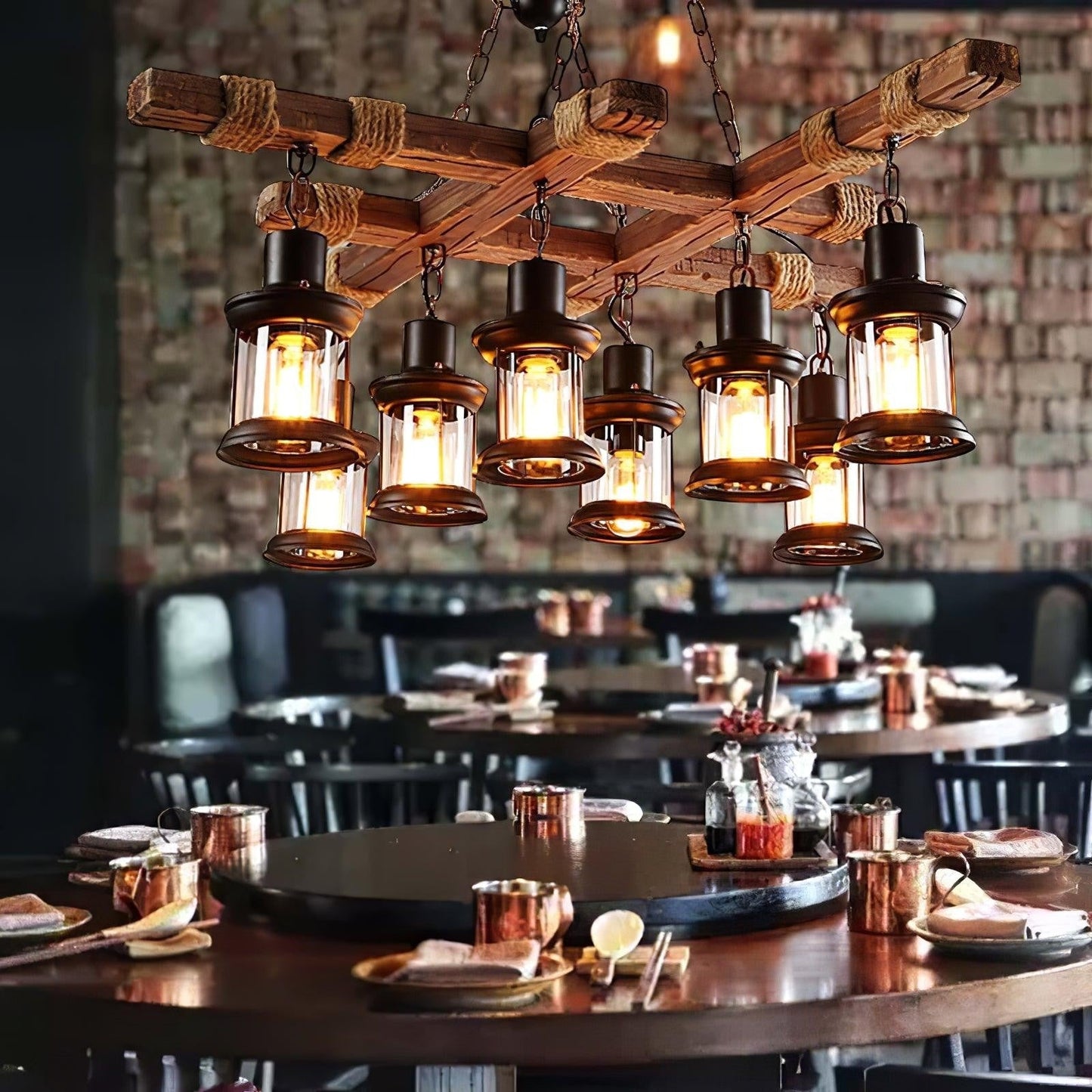 Heritage Wood Beam Chandelier