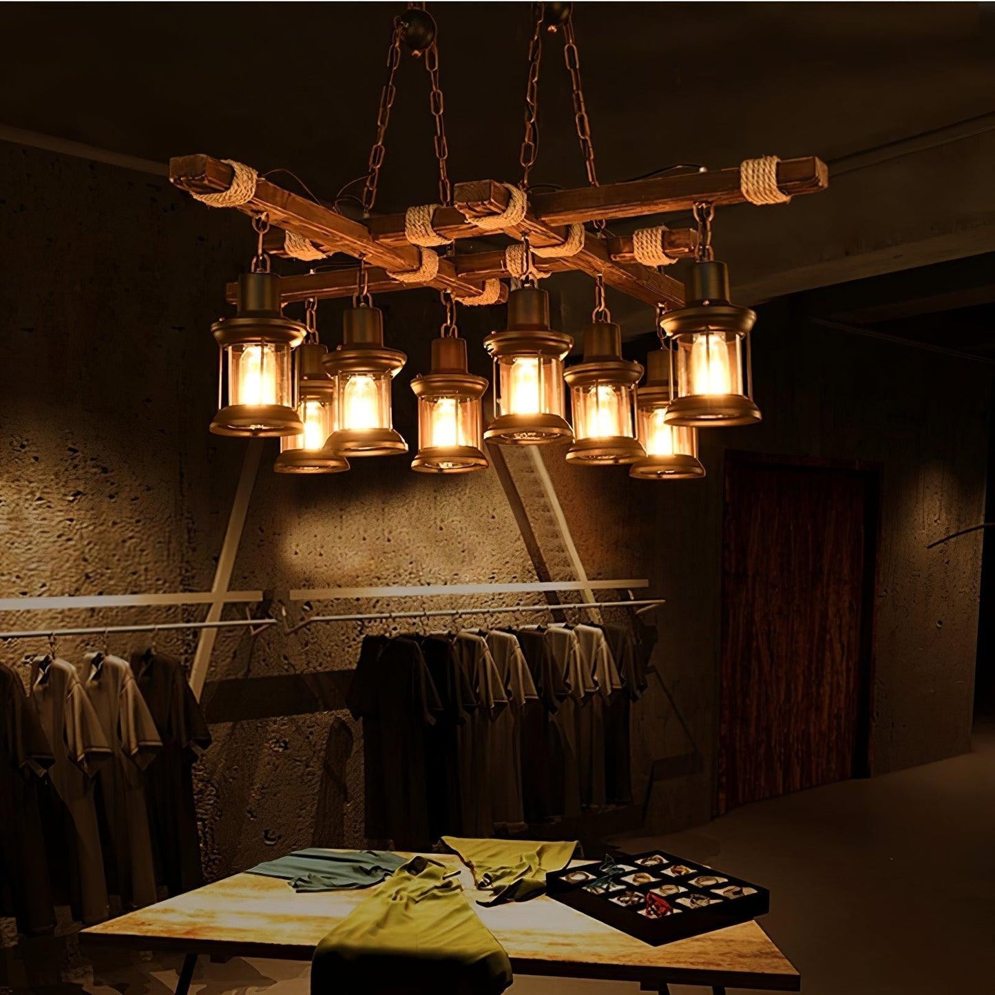 Heritage Wood Beam Chandelier