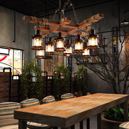 Heritage Wood Beam Chandelier