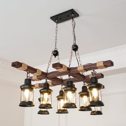 Heritage Wood Beam Chandelier