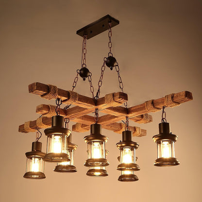 Heritage Wood Beam Chandelier