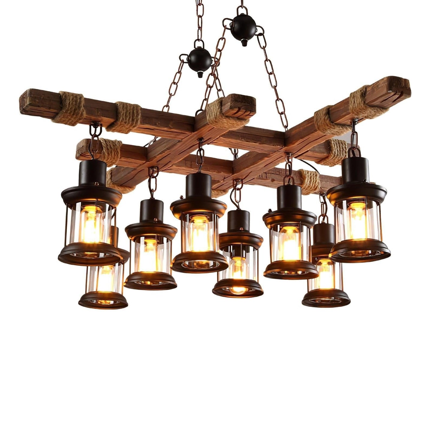 Heritage Wood Beam Chandelier