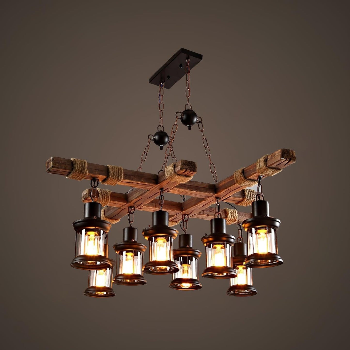 Heritage Wood Beam Chandelier