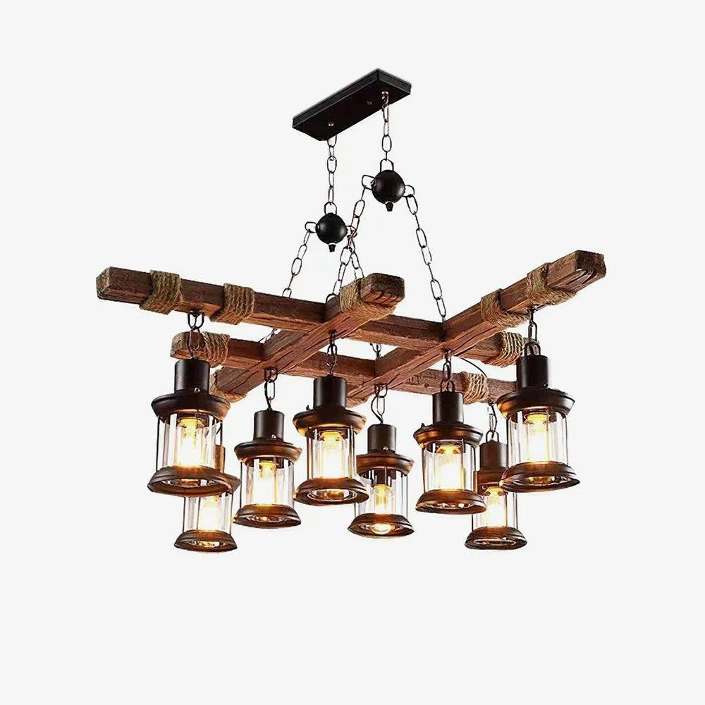 Heritage Wood Beam Chandelier