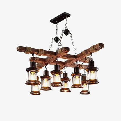 Heritage Wood Beam Chandelier