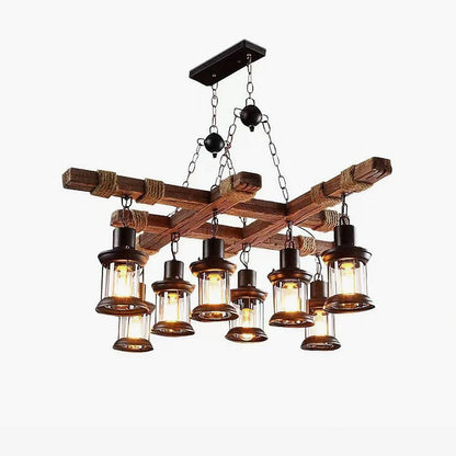 Heritage Wood Beam Chandelier