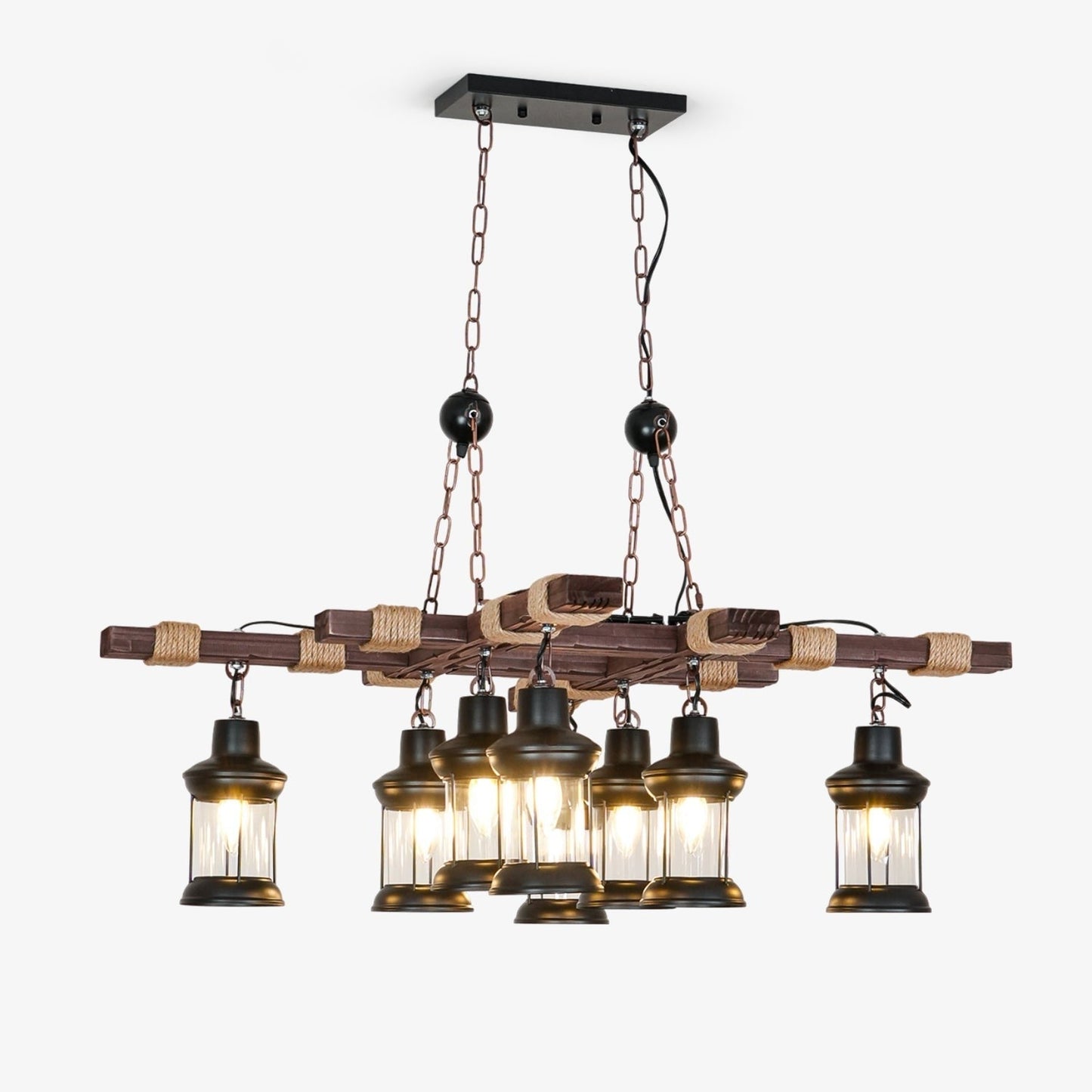 Heritage Wood Beam Chandelier