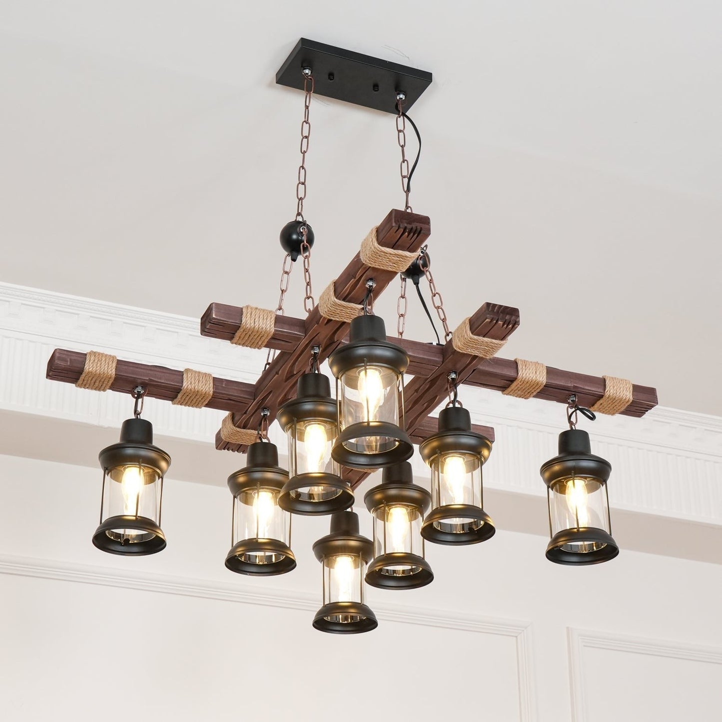 Heritage Wood Beam Chandelier