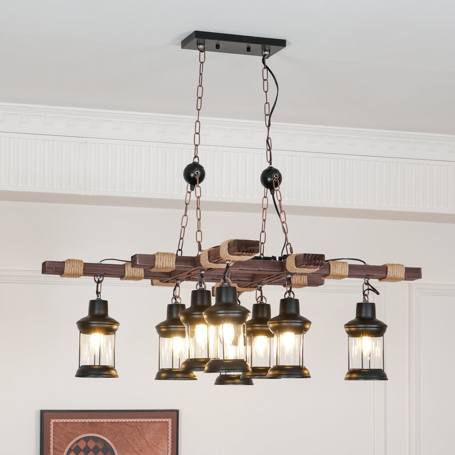 Heritage Wood Beam Chandelier