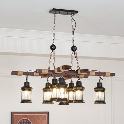Heritage Wood Beam Chandelier