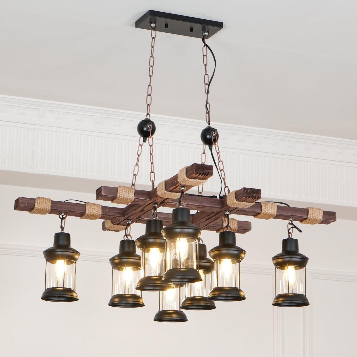 Heritage Wood Beam Chandelier