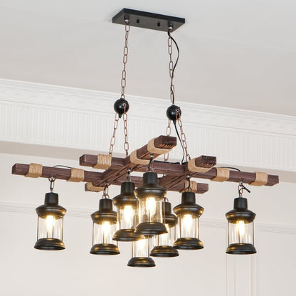 Heritage Wood Beam Chandelier