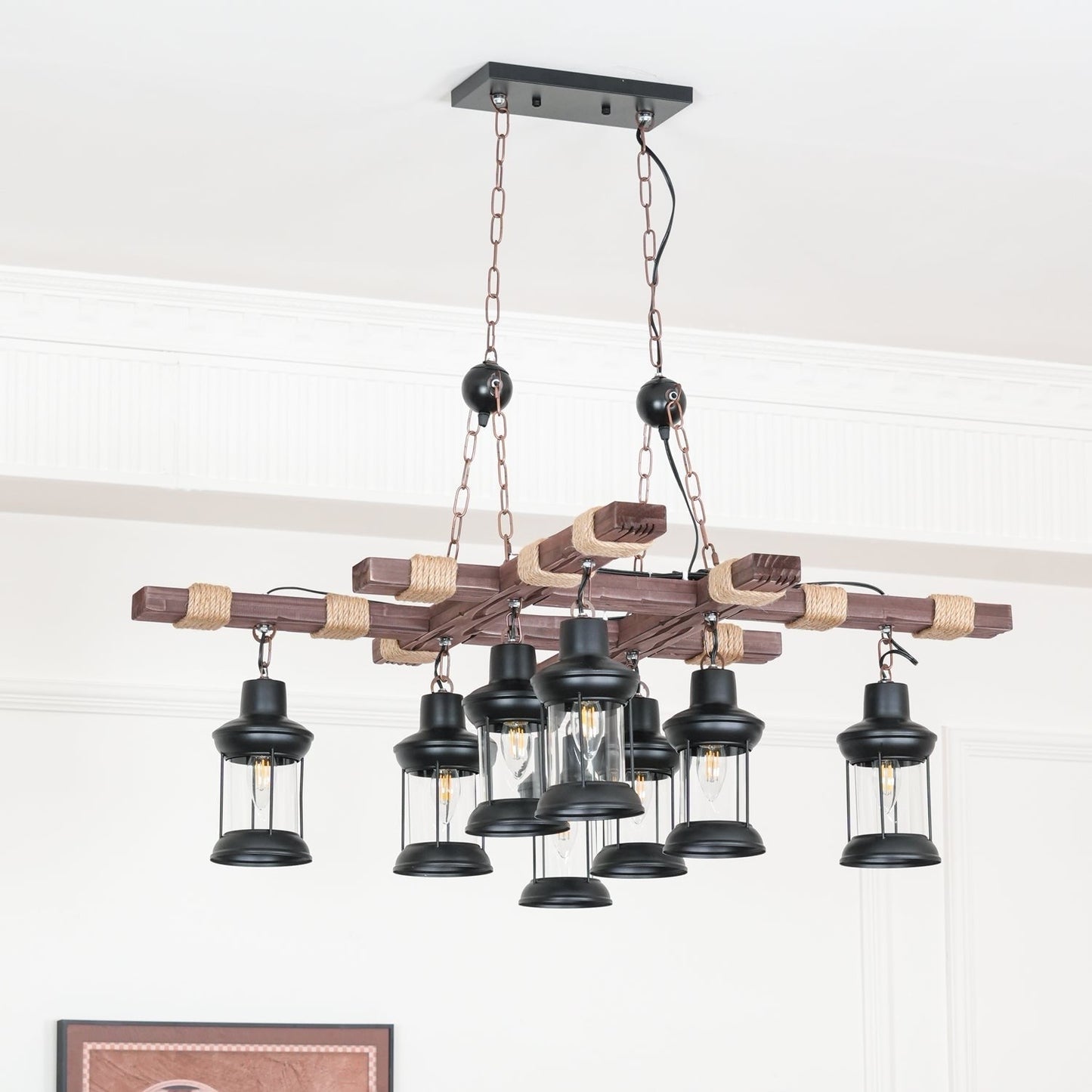 Heritage Wood Beam Chandelier