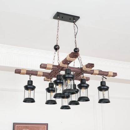 Heritage Wood Beam Chandelier