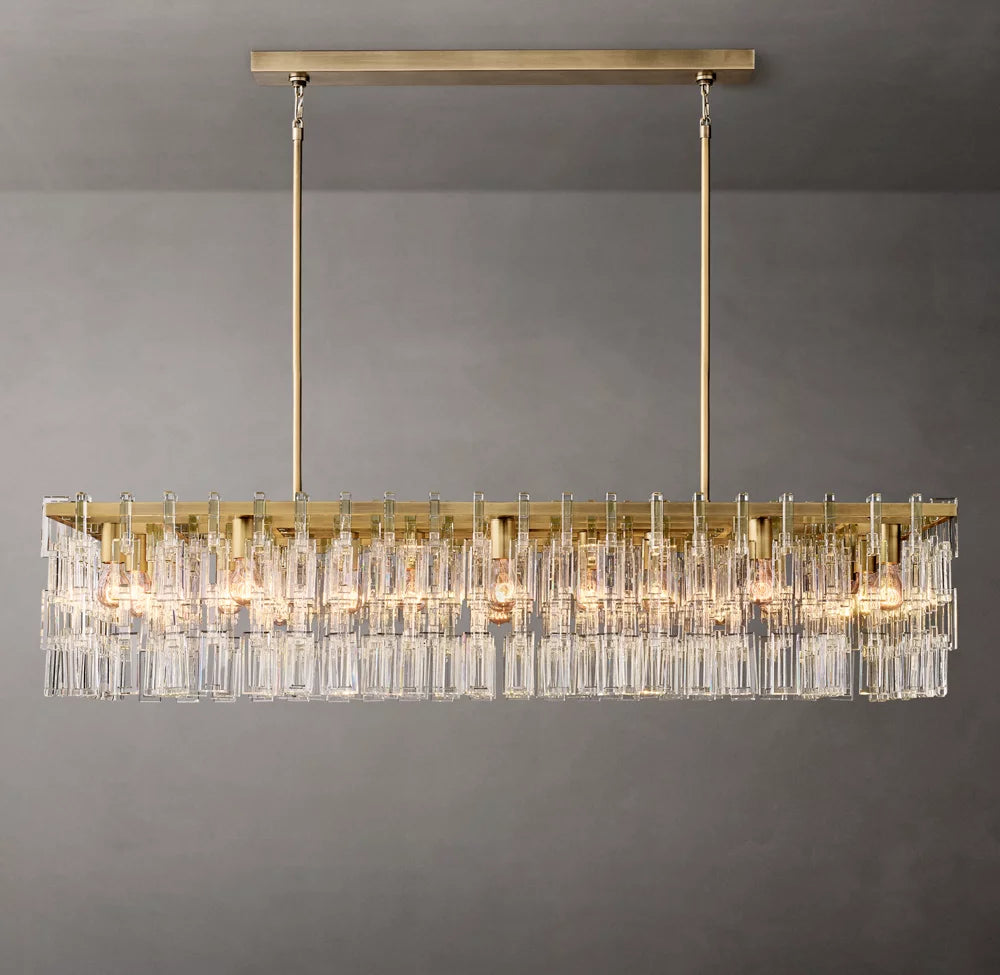 Linked Optical Crystal Island Chandelier