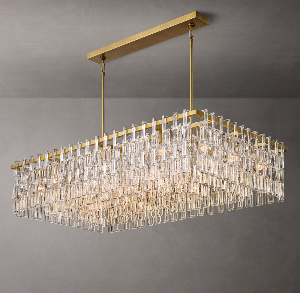 Linked Optical Crystal Island Chandelier