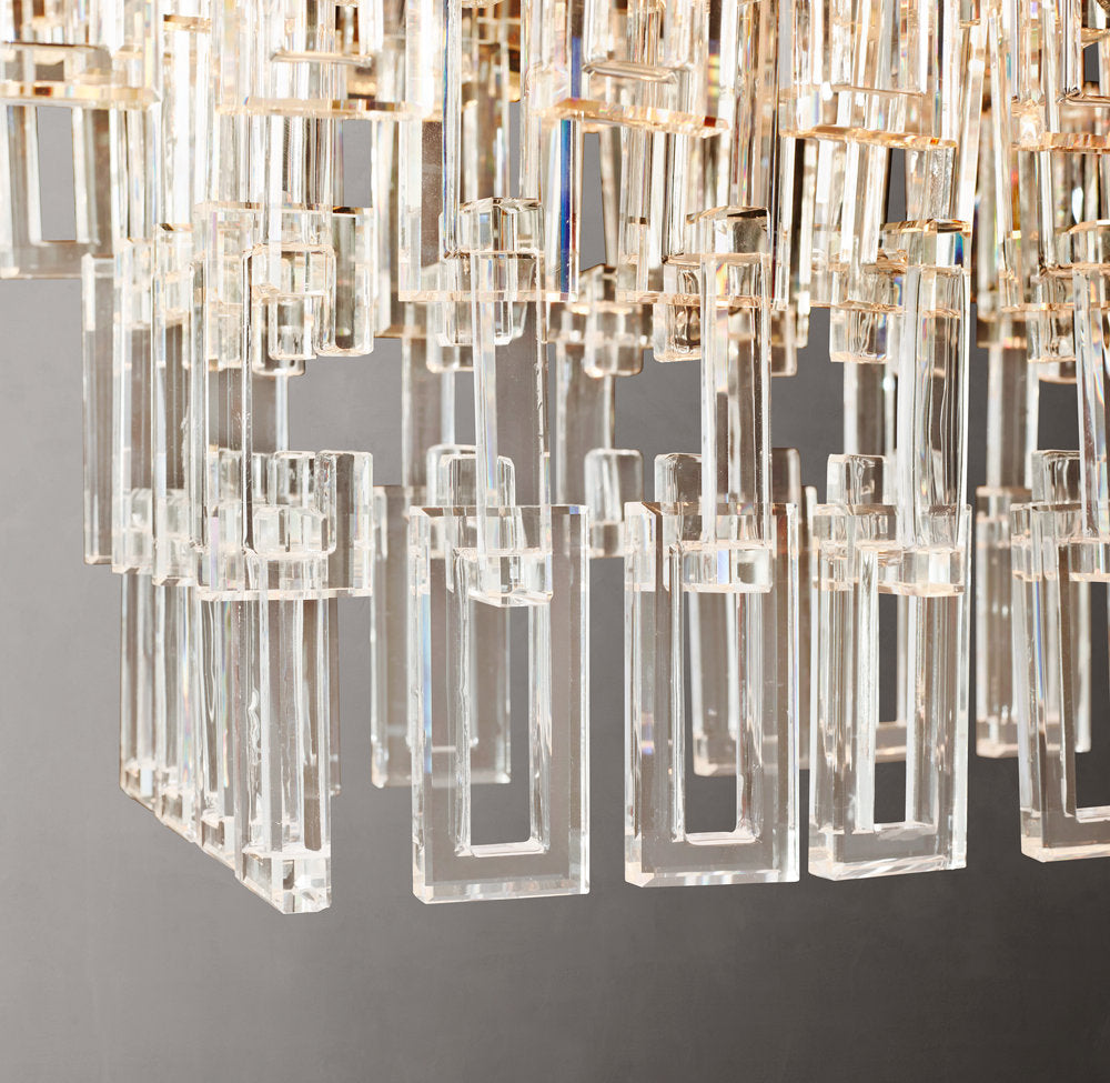 Linked Optical Crystal Island Chandelier