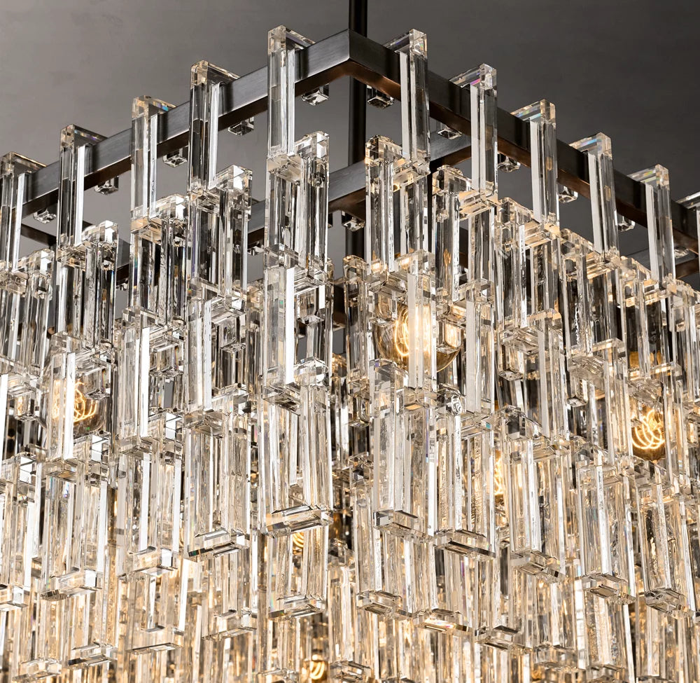 Linked Optical Crystal Island Chandelier