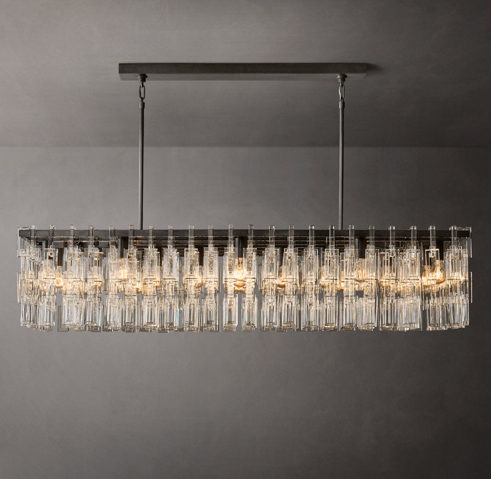 Linked Optical Crystal Island Chandelier
