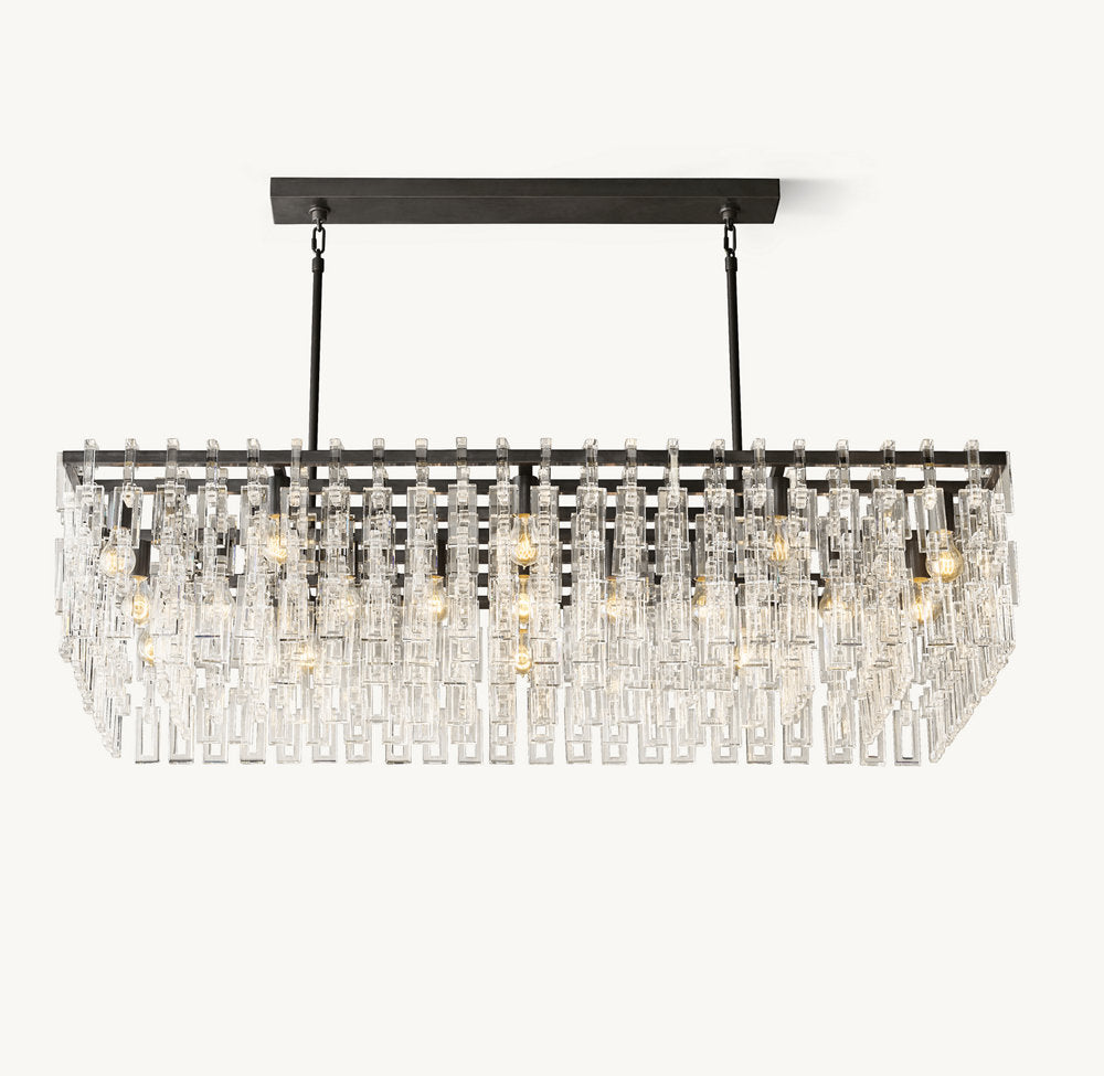 Linked Optical Crystal Island Chandelier