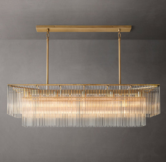 Lucienne Carved Glass Linear Chandelier