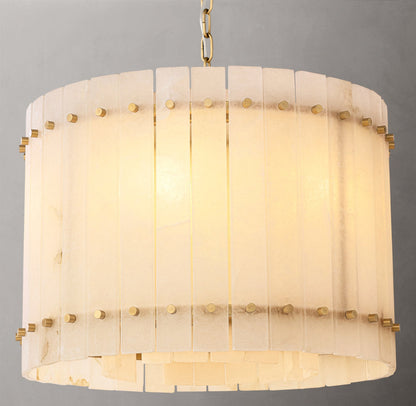 Meridian Alabaster Tiered Drum Chandelier