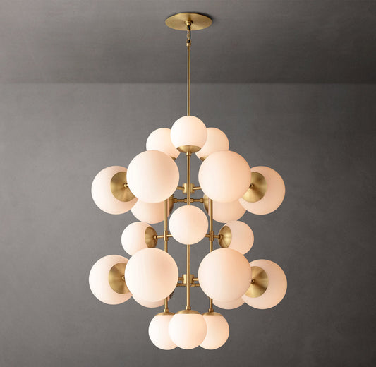 Meridian Opal Globe Cascade Chandelier