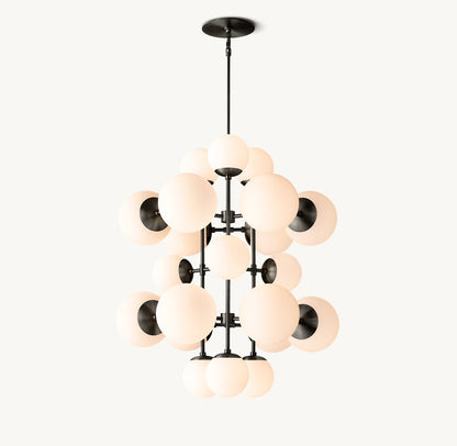 Meridian Opal Globe Cascade Chandelier