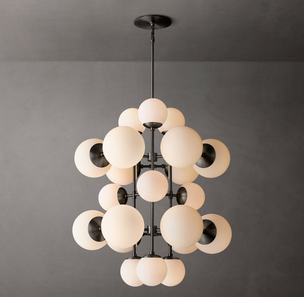 Meridian Opal Globe Cascade Chandelier
