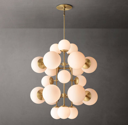 Meridian Opal Globe Cascade Chandelier