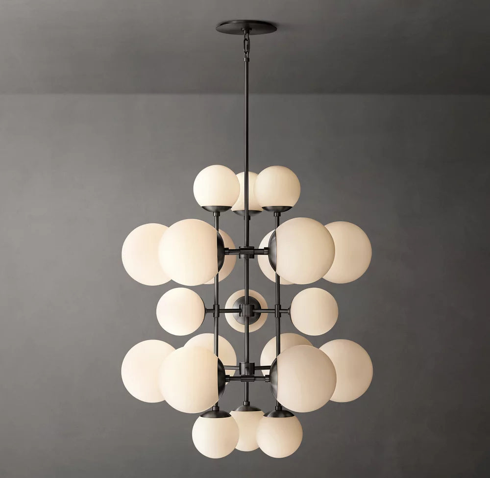 Meridian Opal Globe Cascade Chandelier