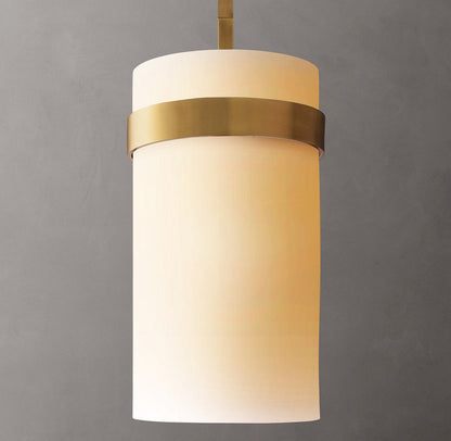 Milk Glass Column Pendant