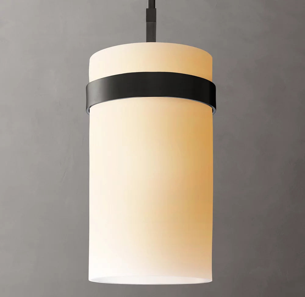 Milk Glass Column Pendant