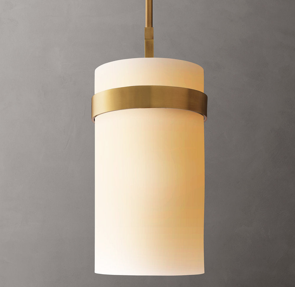 Milk Glass Column Pendant
