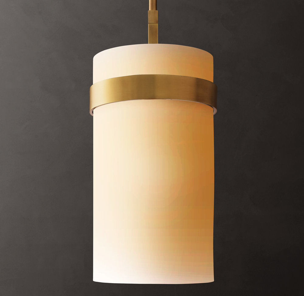 Milk Glass Column Pendant